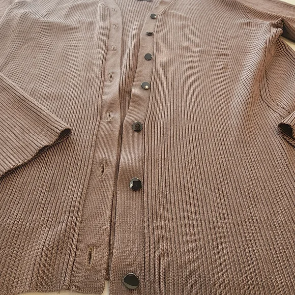 ANN TAYLOR NWTO,BEAUTIFUL BROWNISH/ DARK TAUPE DRESSY CARDIGAN SIZE XL